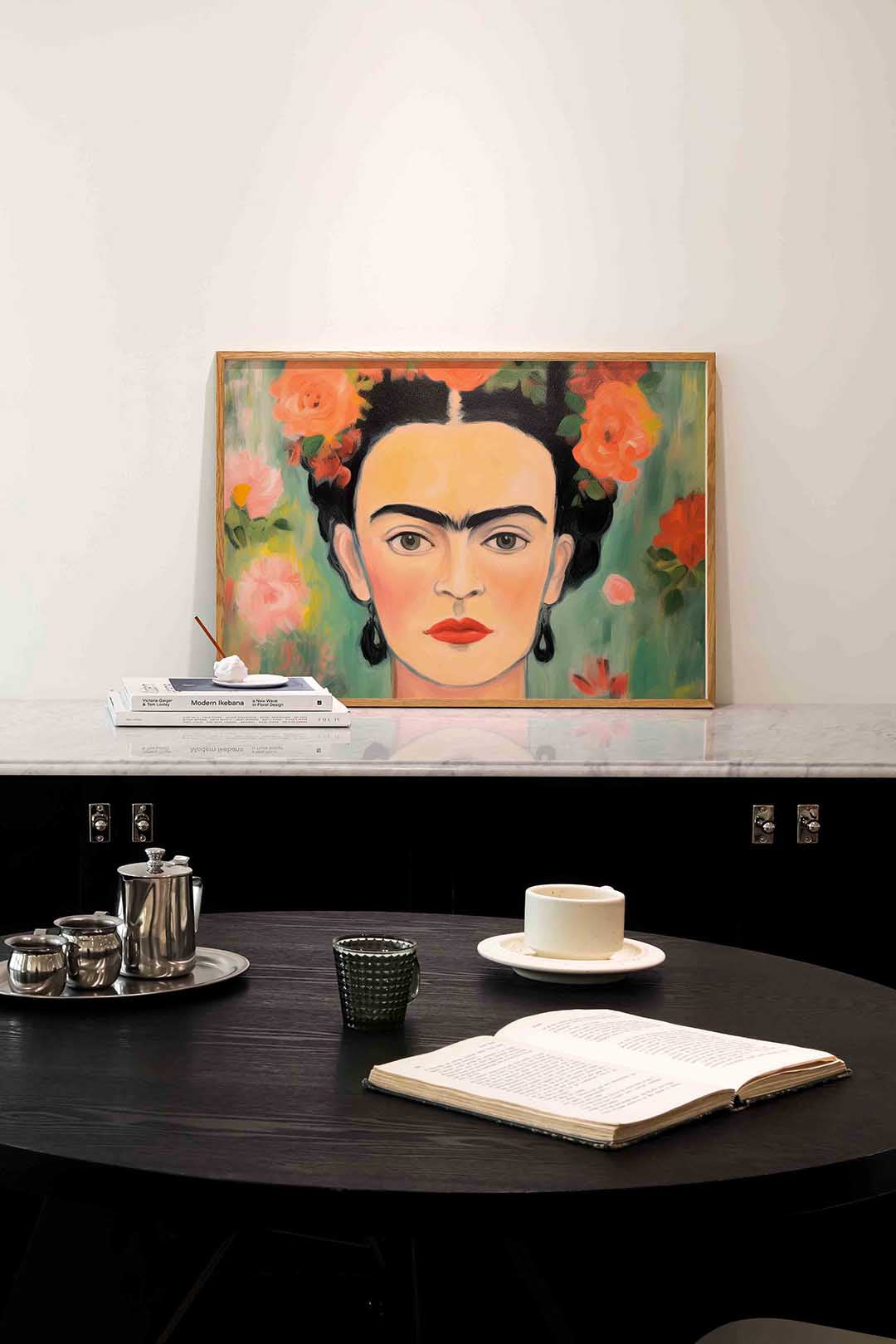 Portret met bloemen Poster