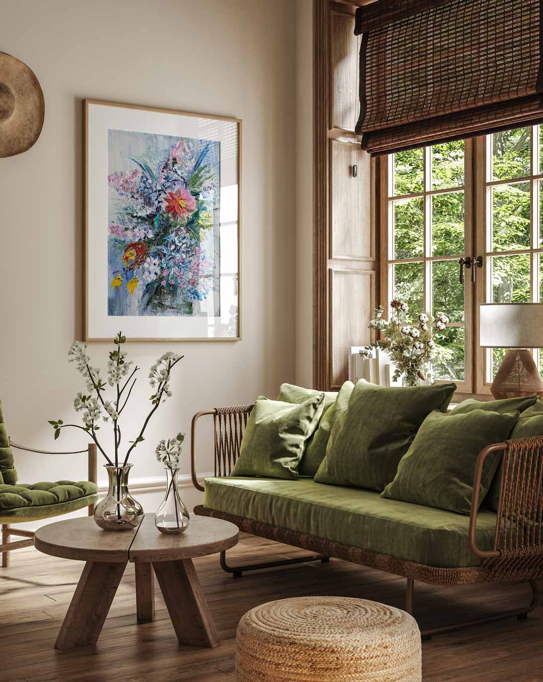 Bloemrijke Expressie Poster-WallArtistic