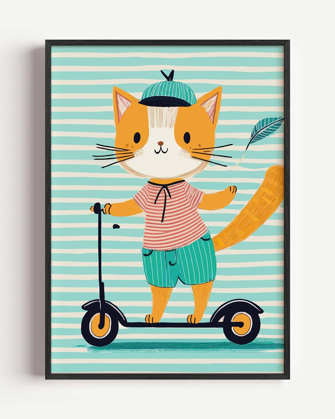 Kat op Step Poster-WallArtistic
