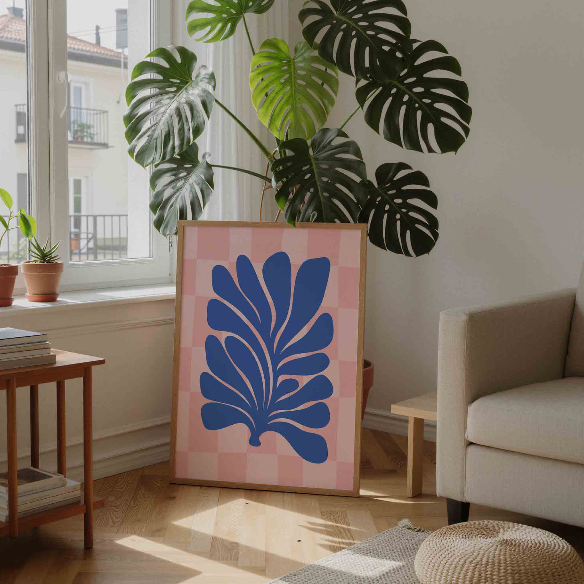 Blauwe bladeren Poster