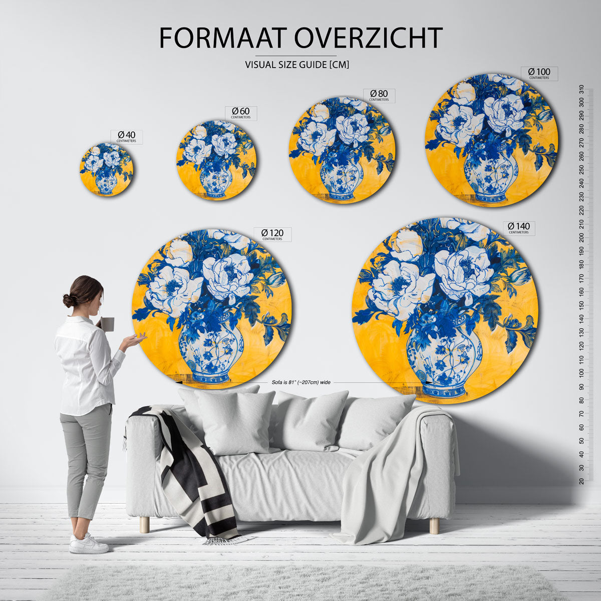 Bloemen in vaas Muurcirkel