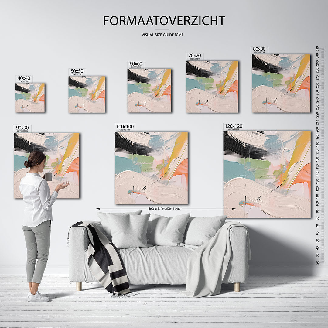 Dynamische kleurencompositie Kunstwerk