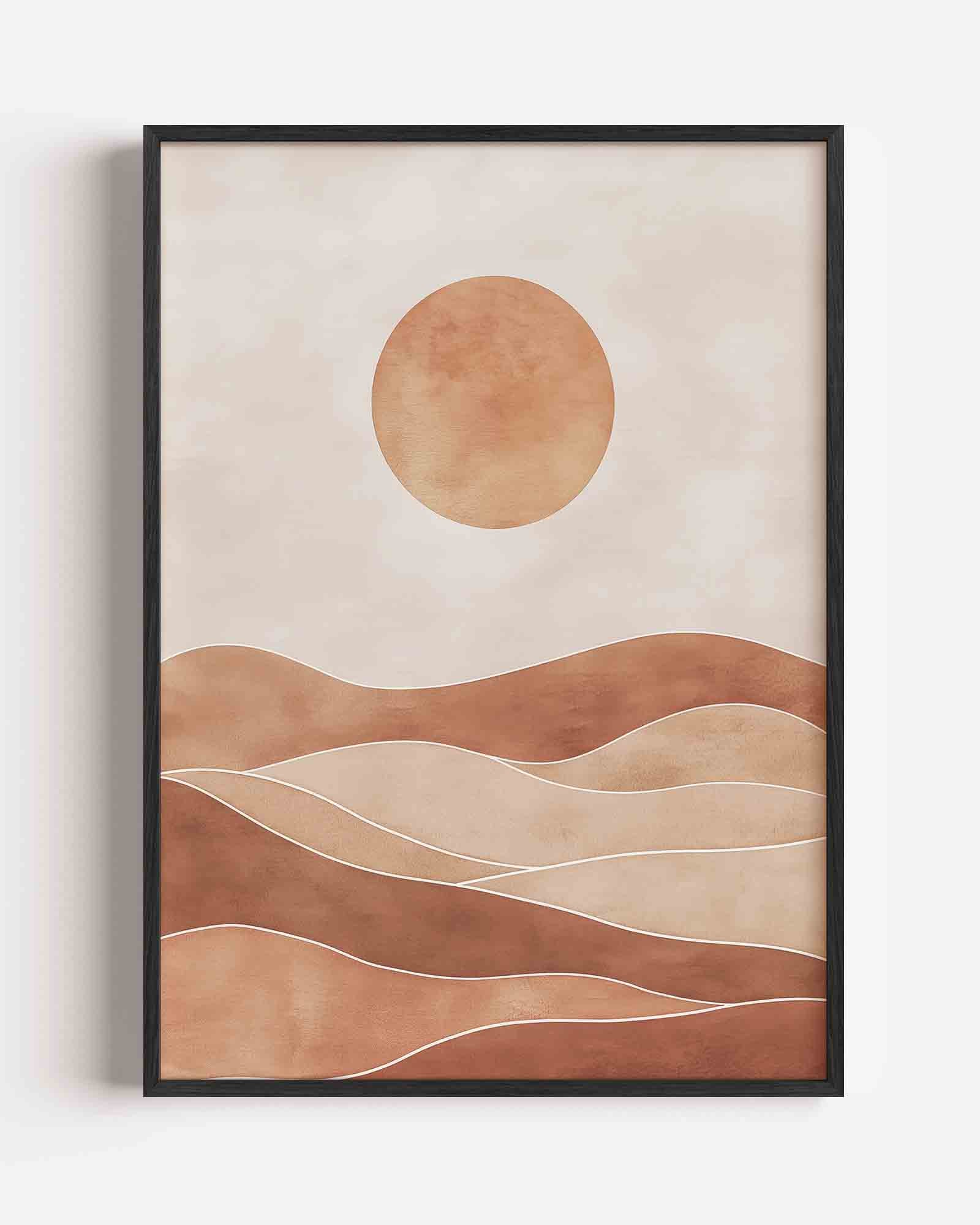 Zon en heuvels Poster