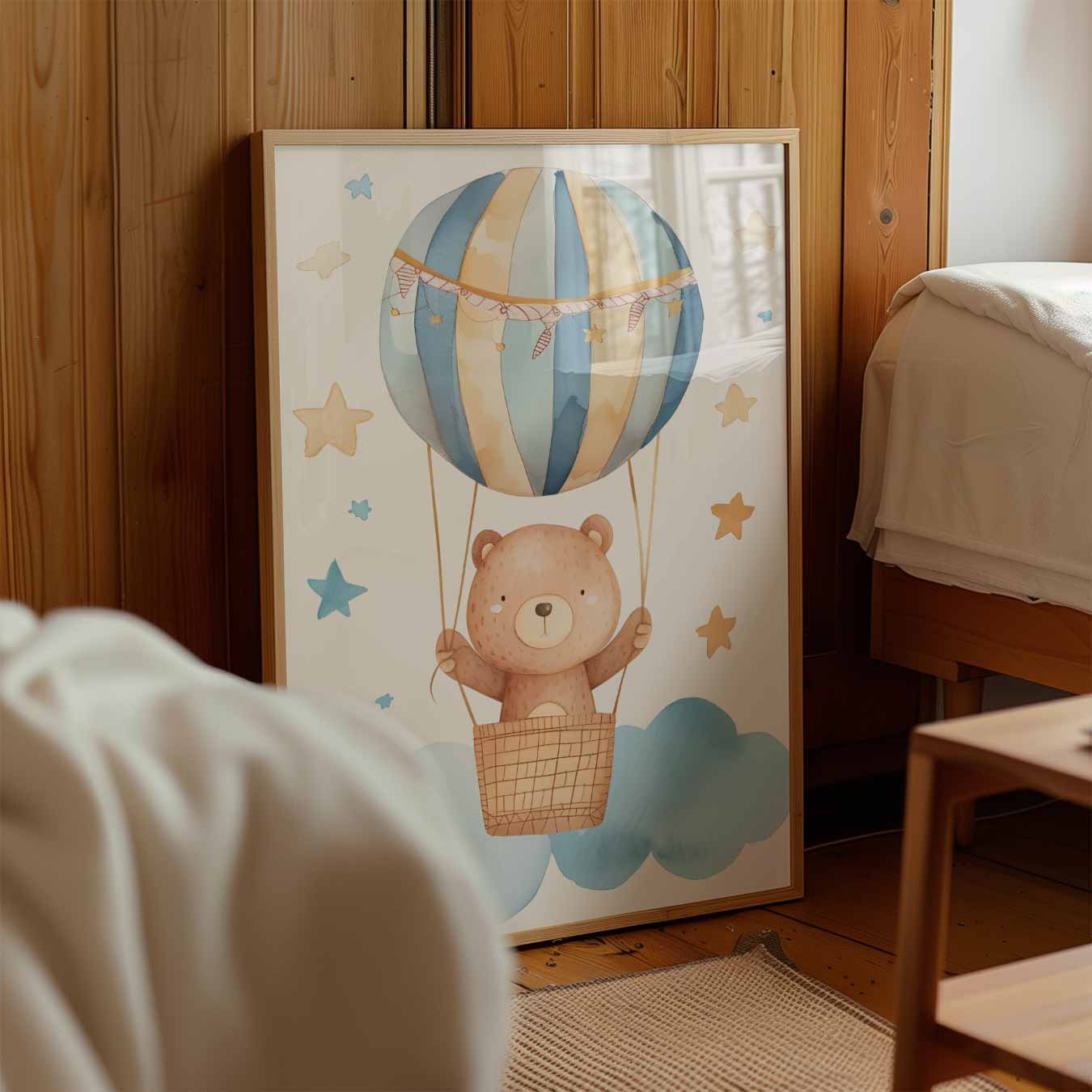 Dromerige Berenluchtballon Kinderkamerposter-WallArtistic