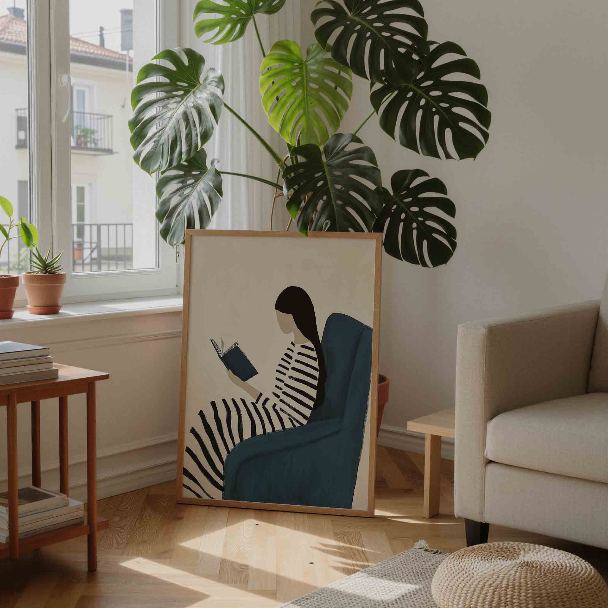 Lezende vrouw Poster