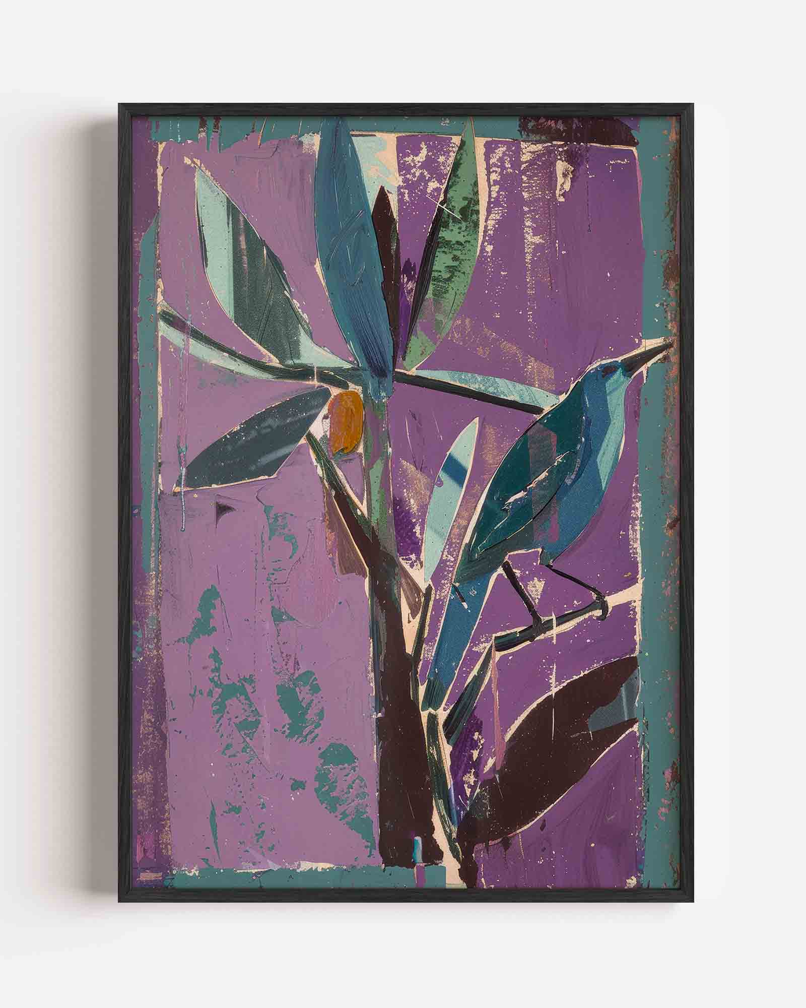 Vogel en bladeren Poster