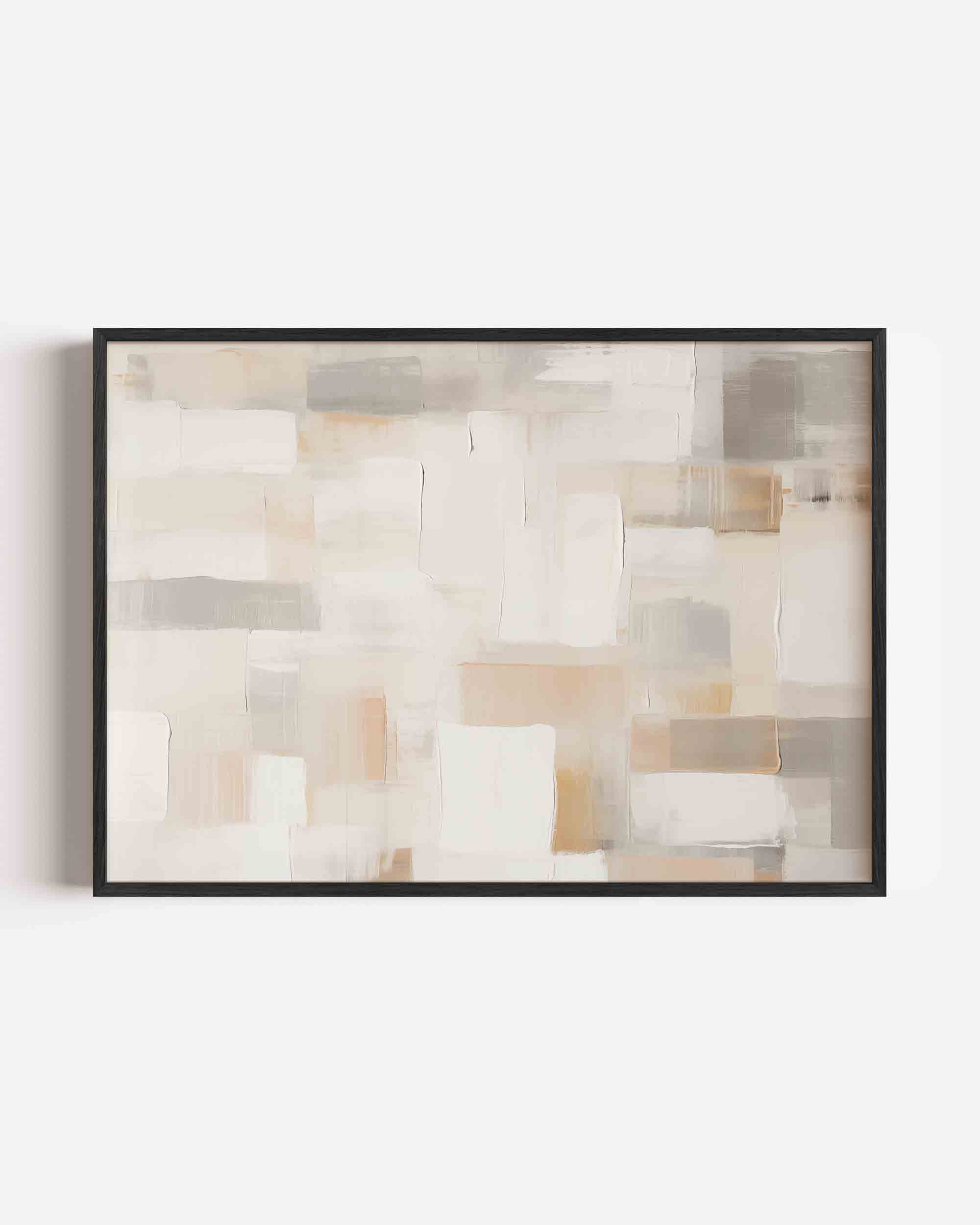 Abstracte beige en grijze vlakken Poster