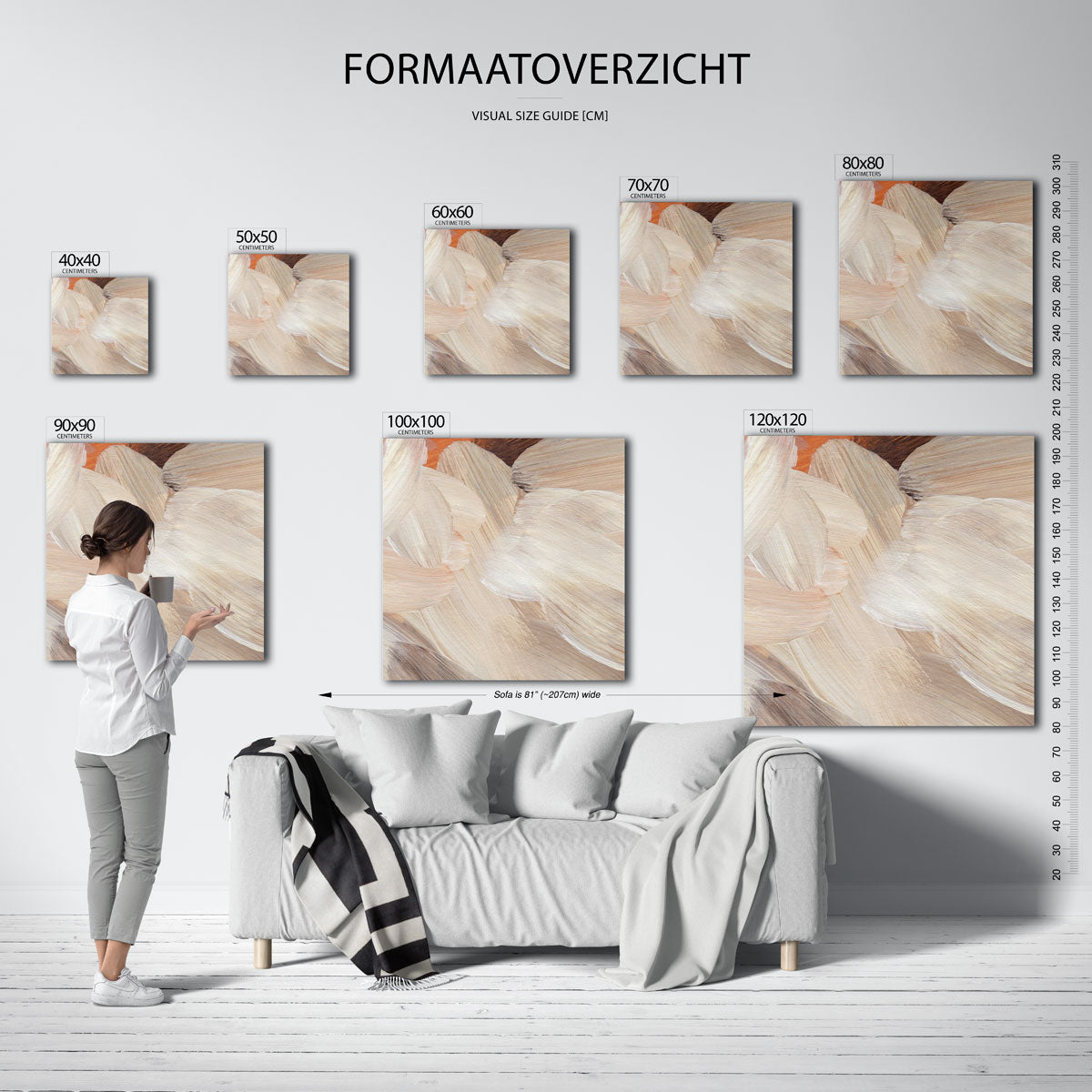 Abstracte penseelstreken Poster