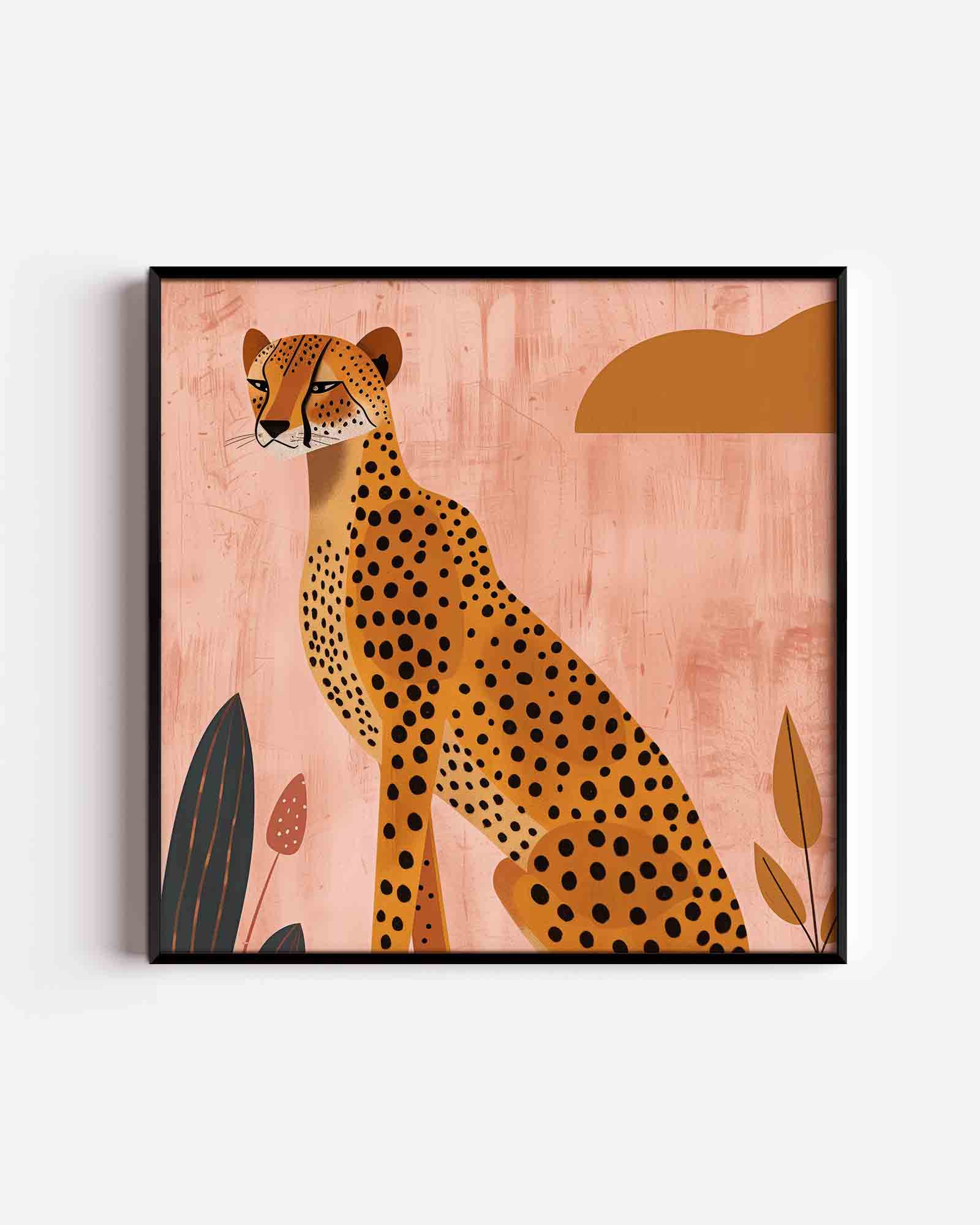Luipaard op roze achtergrond Poster