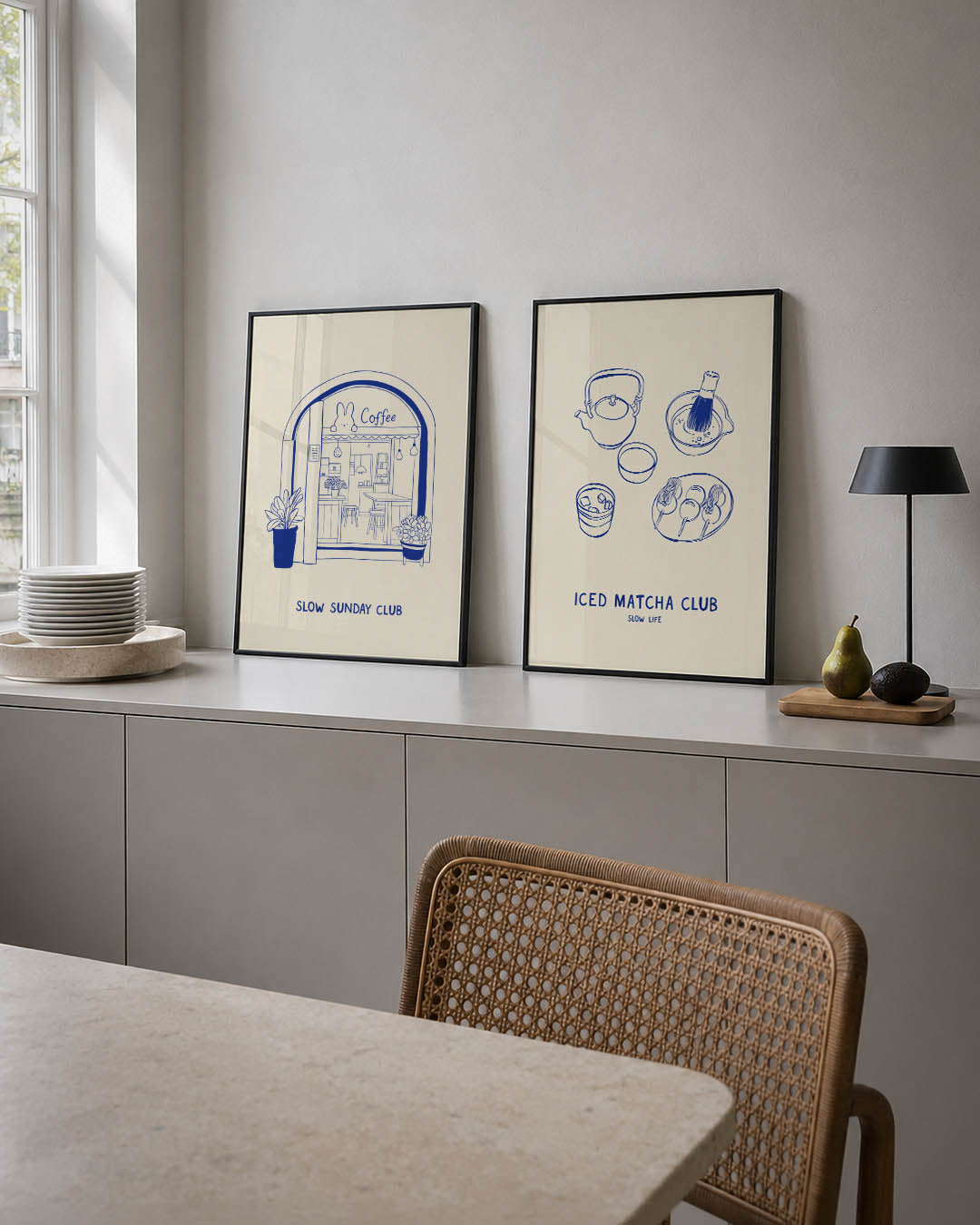 Koffiehuis illustratie Posterset