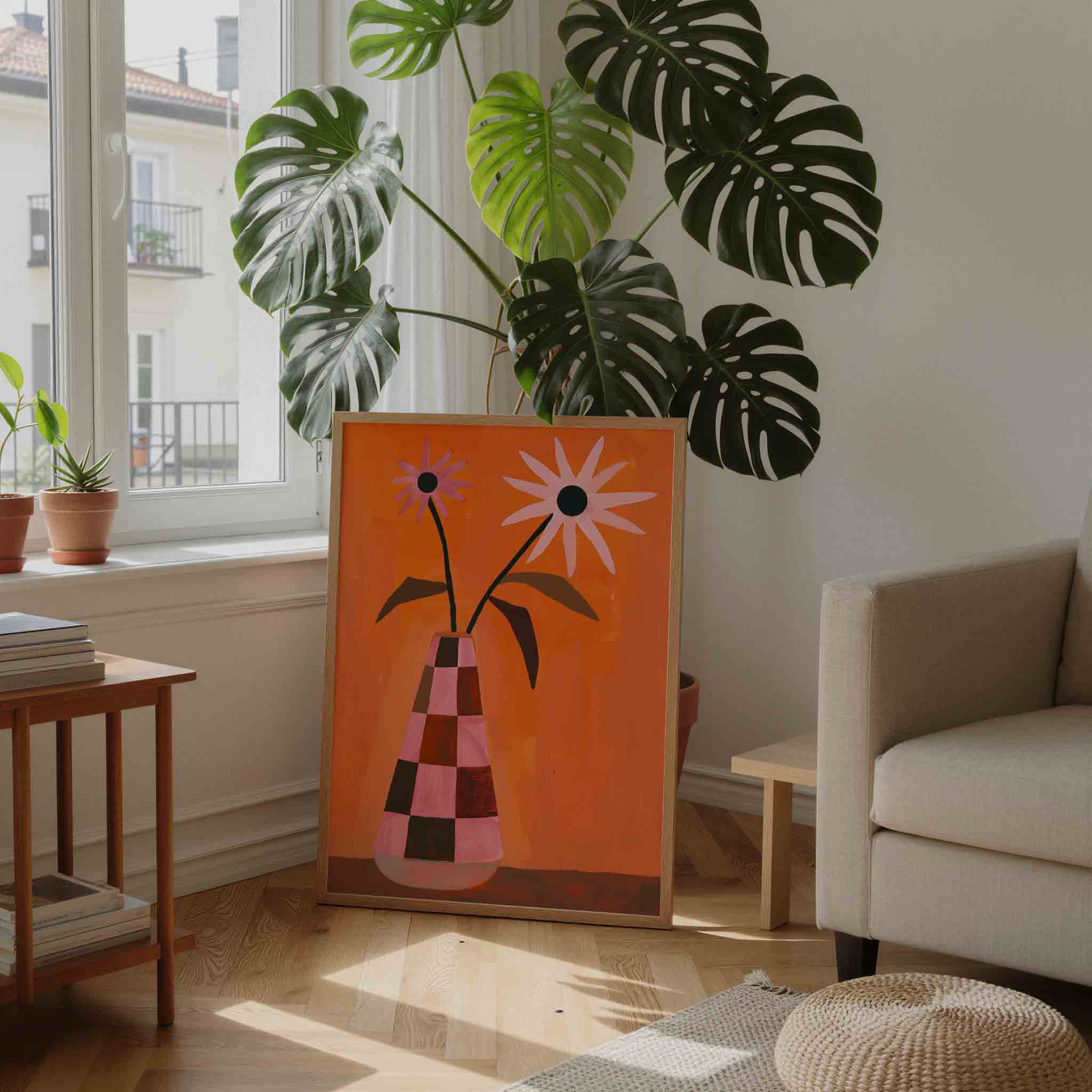 Bloemen in vaas Poster