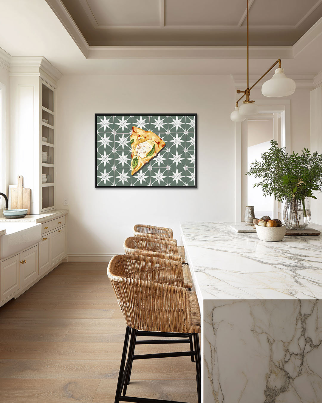 Grafische pizza illustratie Kunstwerk