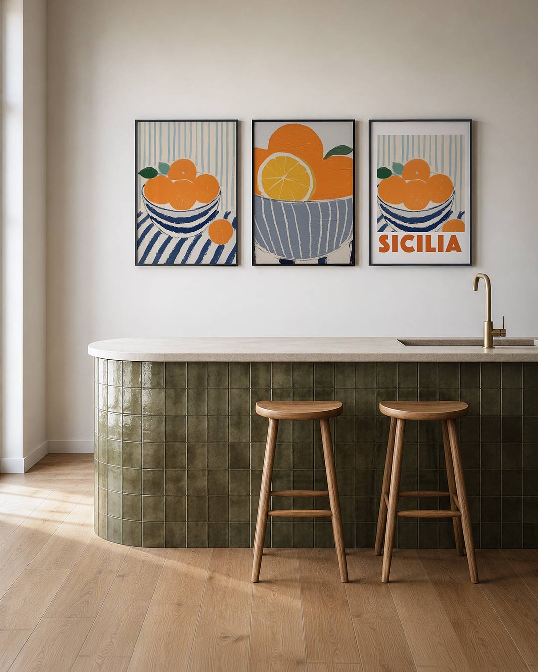 Fruit en strepen Posterset