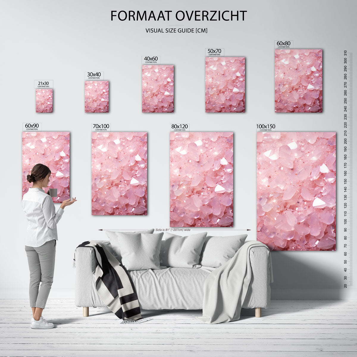 Roze kristallen Poster
