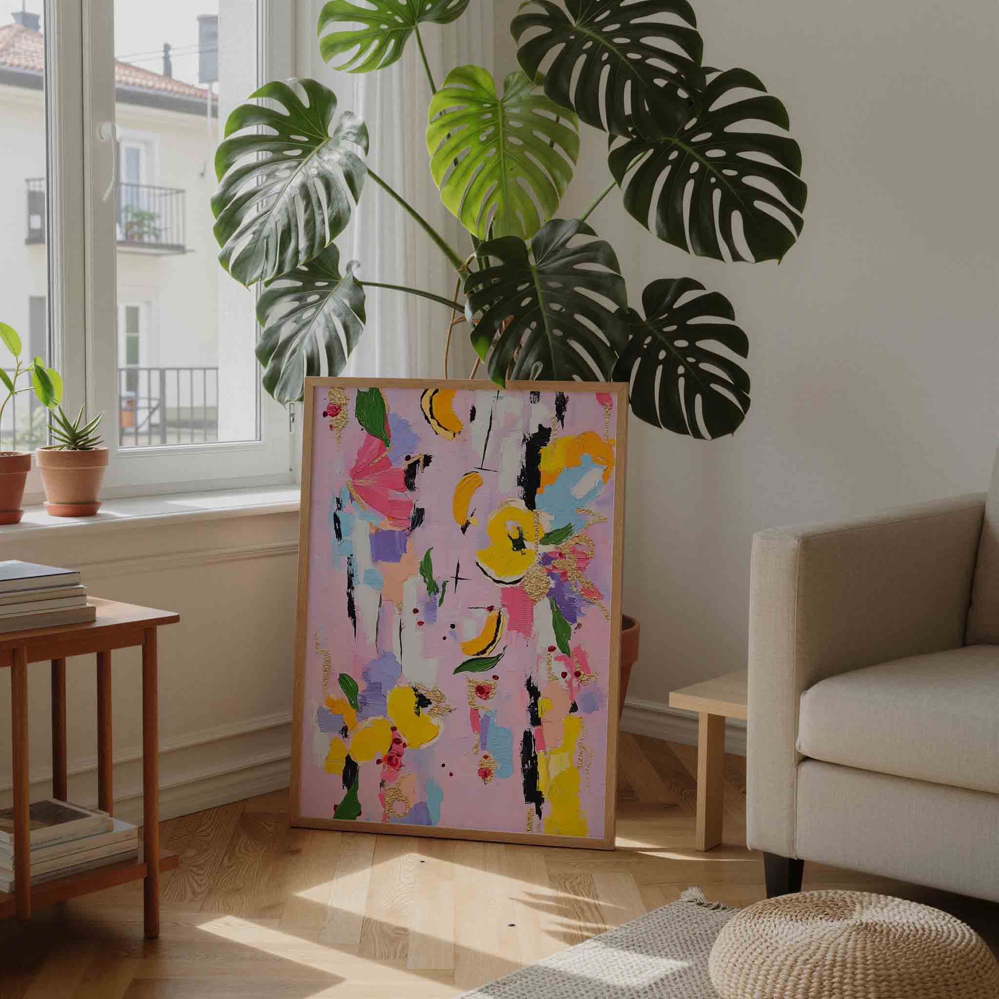 Abstracte bloemen en vormen Poster