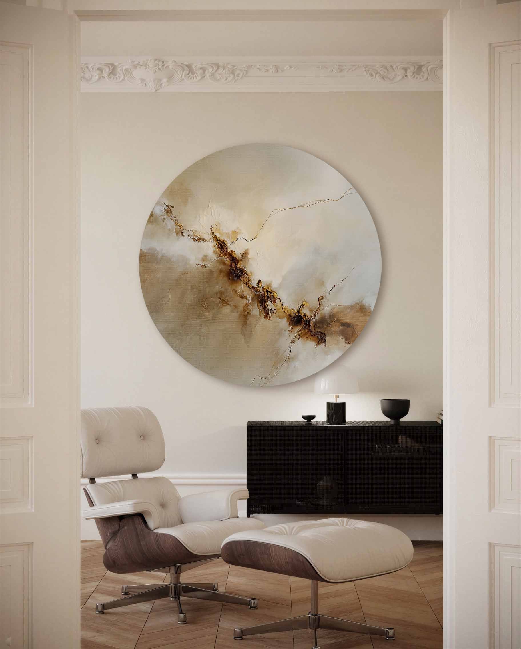Abstracte beige Muurcirkel