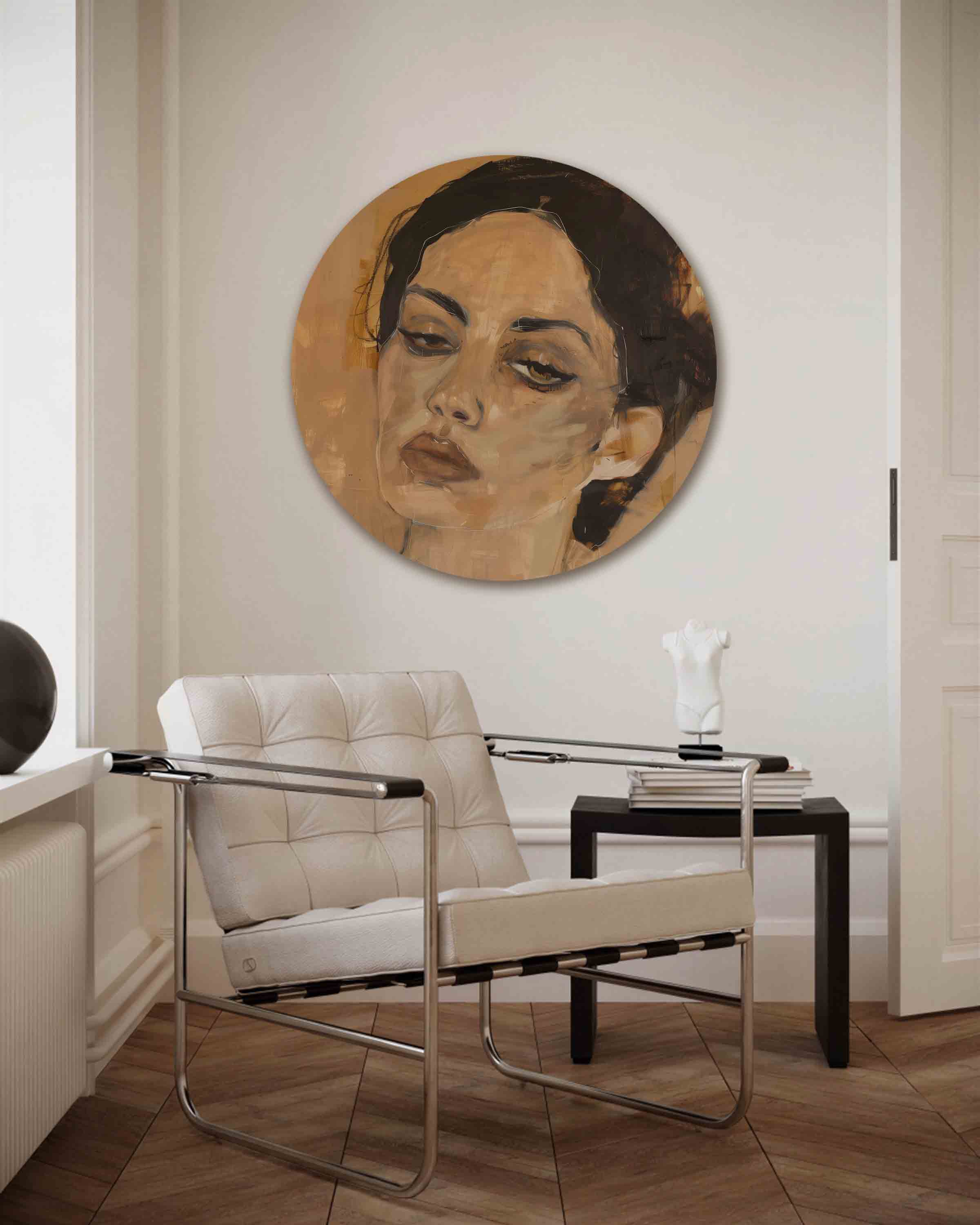 Portret van vrouw Muurcirkel
