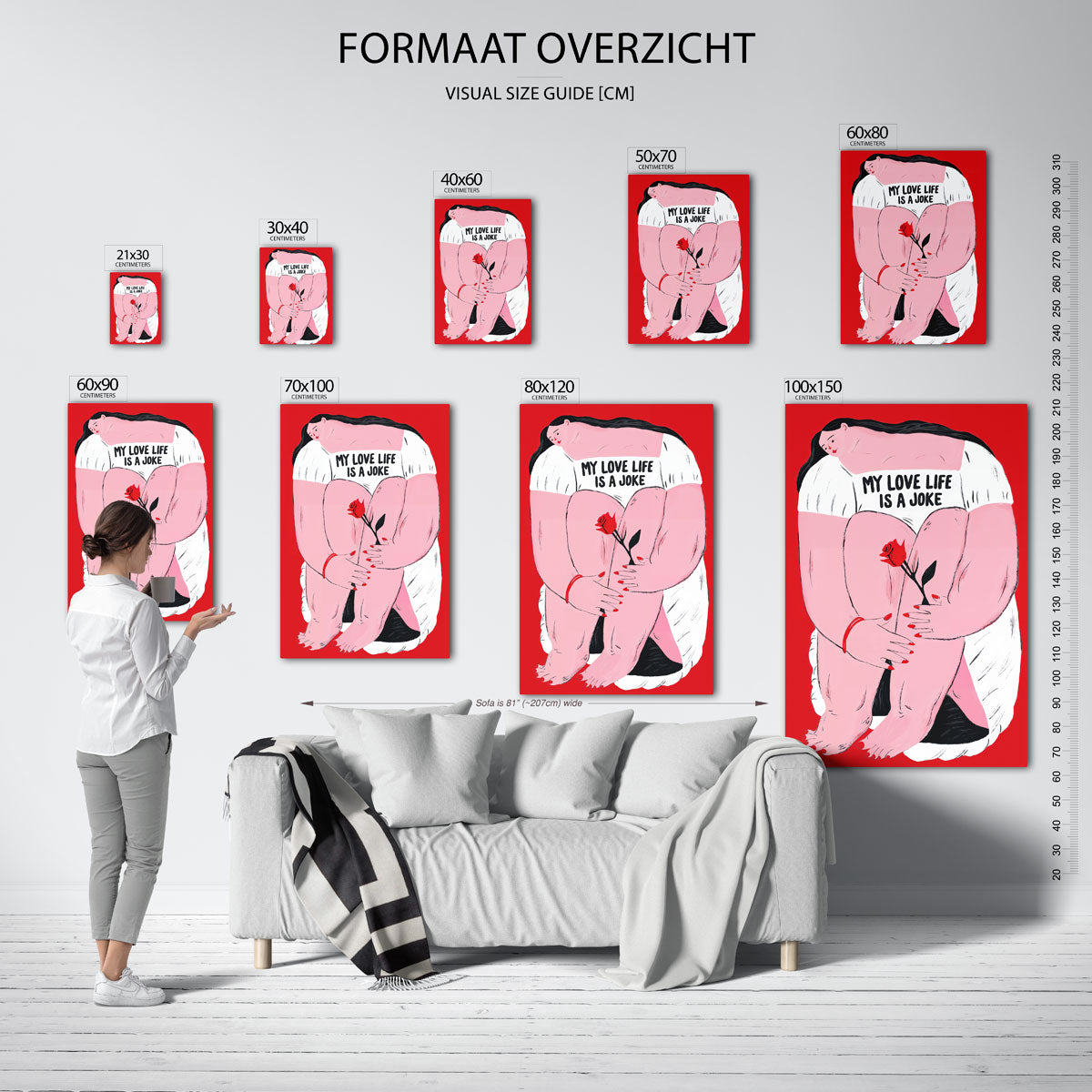 Vrouw met roos Poster