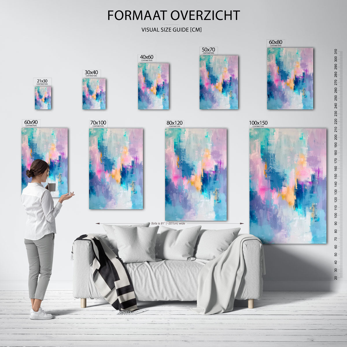 Abstracte kleurenexplosie Poster