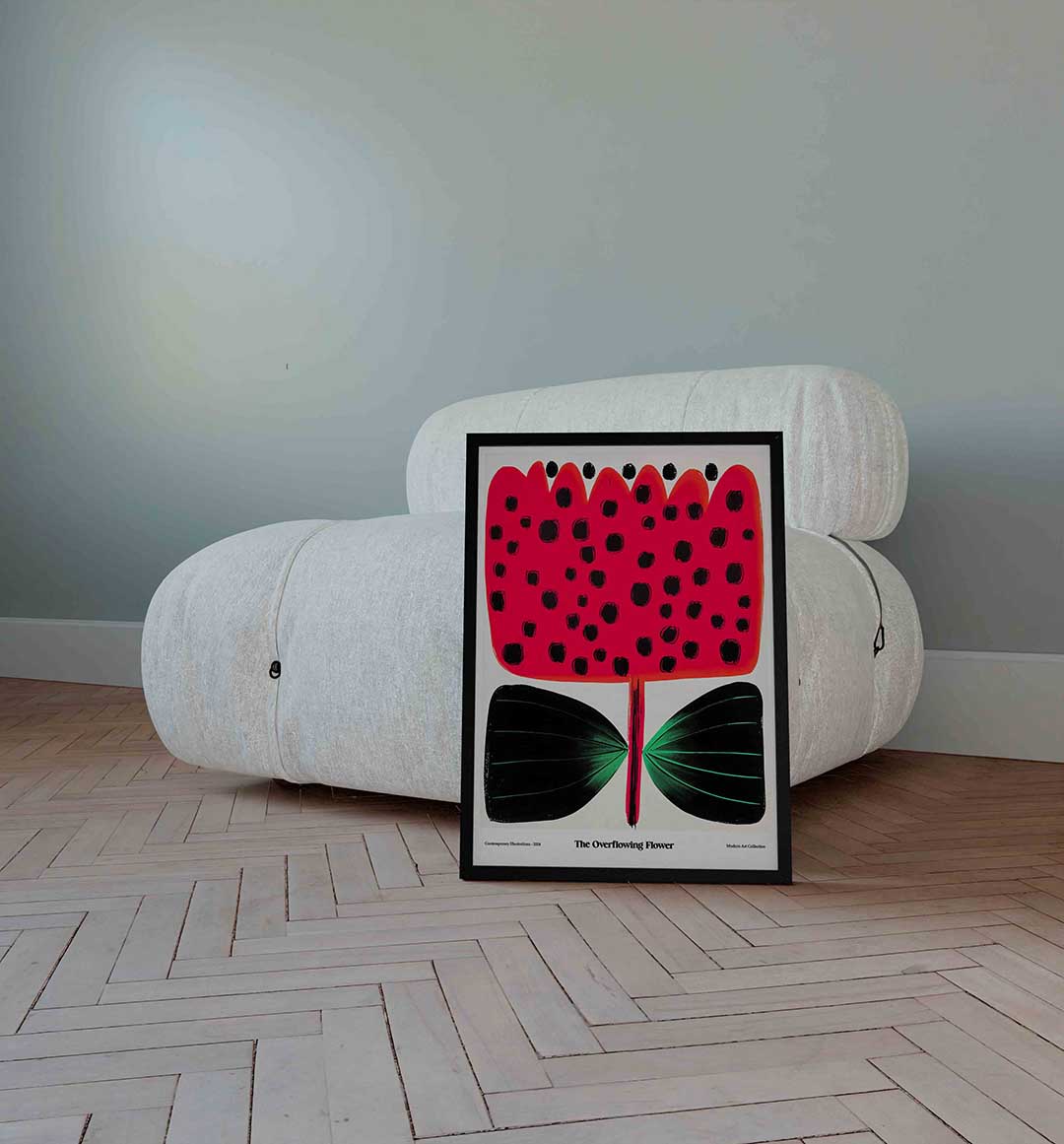 Bloem met zwarte stippen Poster