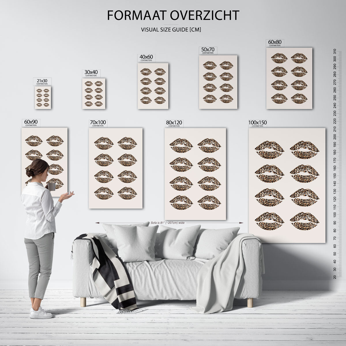 Luipaard lippen Poster