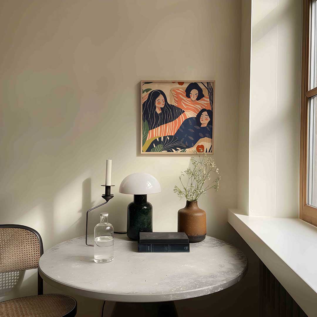 Drie figuren met patronen Poster