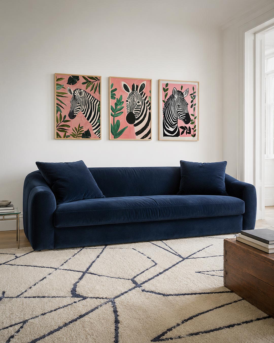 Zebra en bladeren Posterset