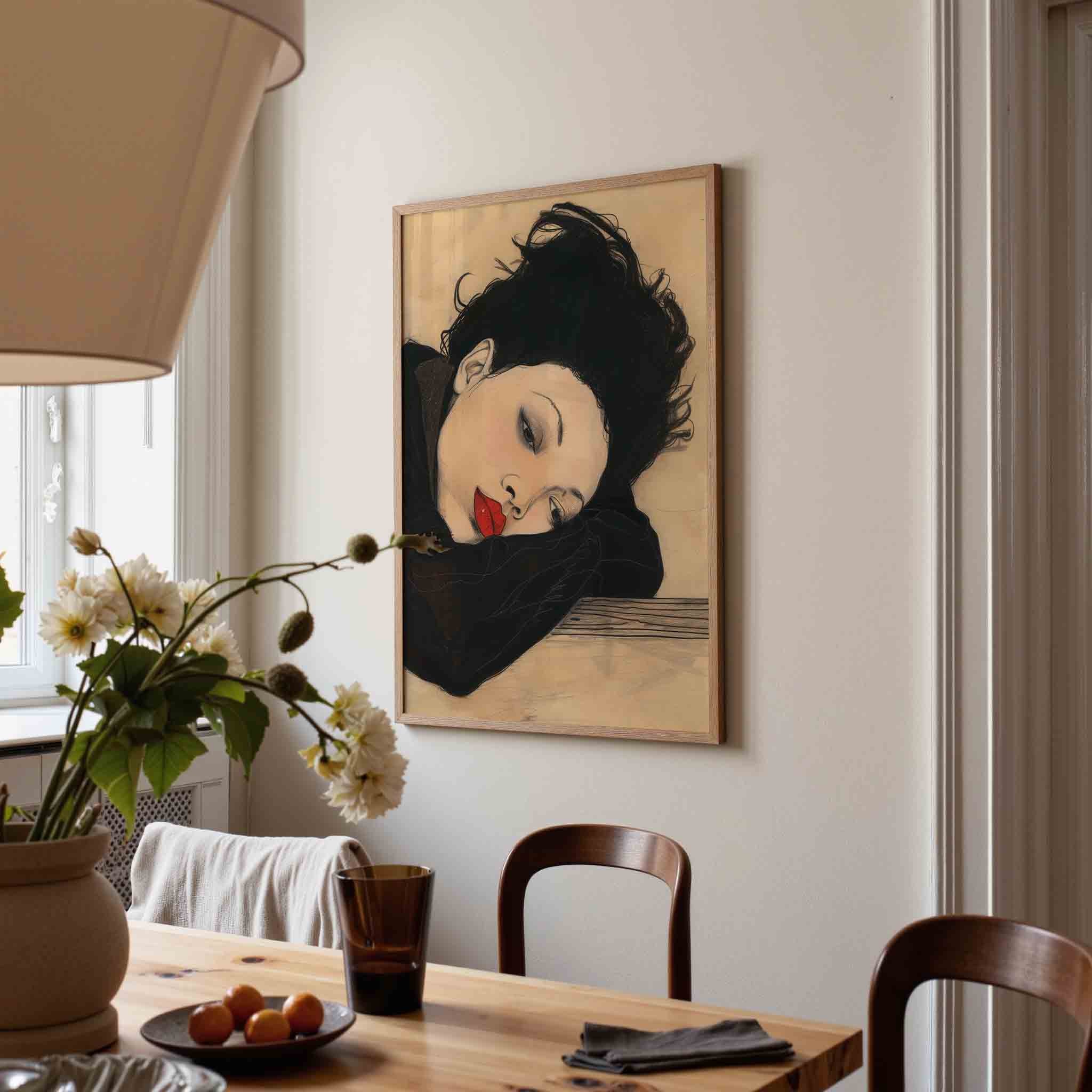 Vrouw met rode lippen Poster