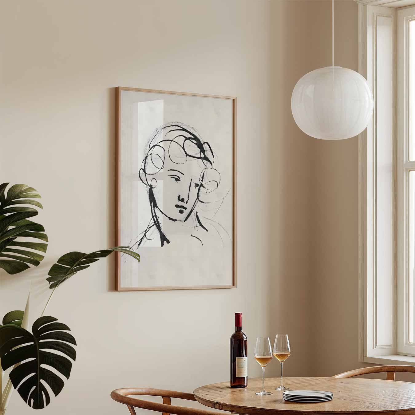 Elegante Schets Van Een Vrouw Poster-WallArtistic
