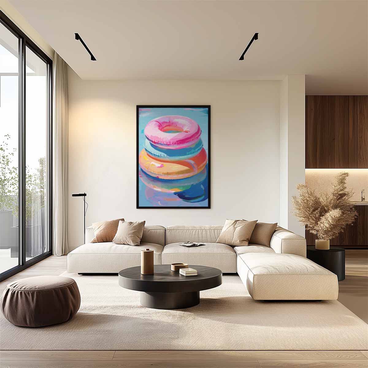 Speelse Zwembanden Kunst Kunstwerk-canvas-dibond-plexiglas-wanddecoratie-WallArtistic