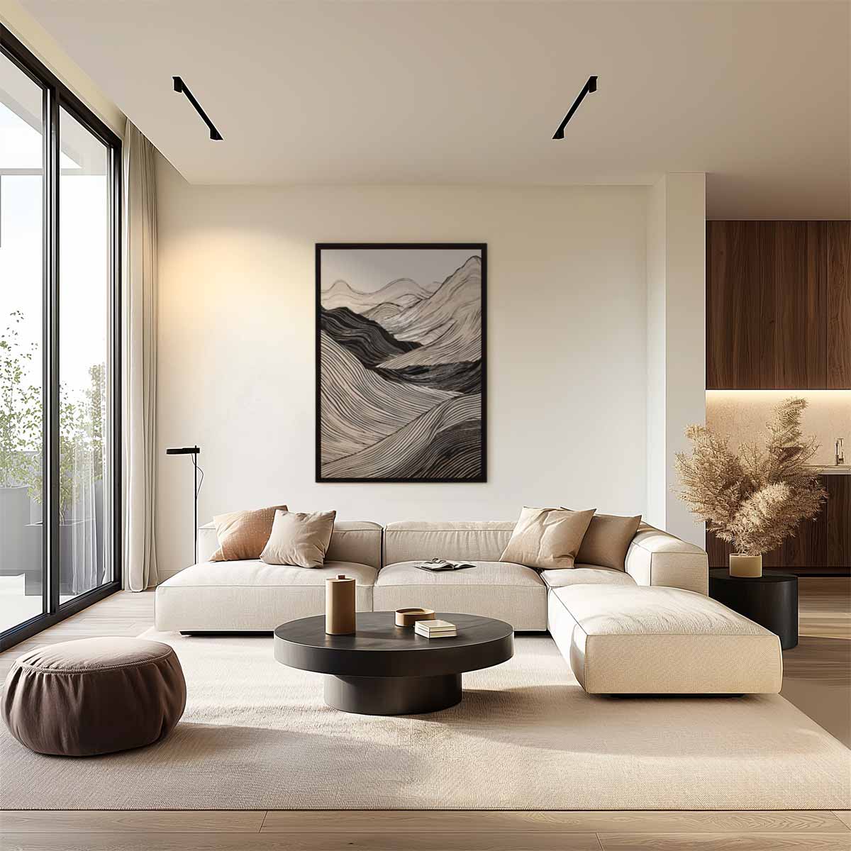 Zachte Lijnen Landschap Kunstwerk-canvas-dibond-plexiglas-wanddecoratie-WallArtistic