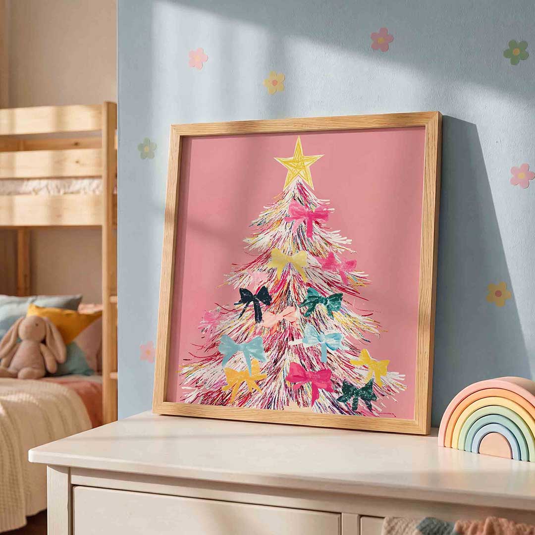Kerstboom met strikken Poster