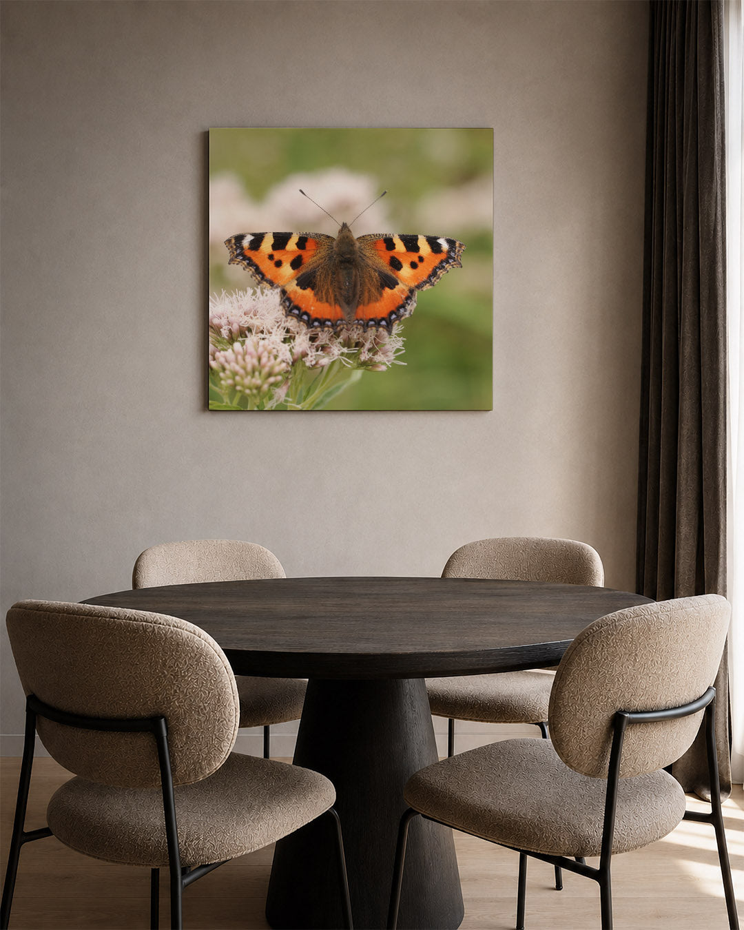 Vlinder op bloem Kunstwerk