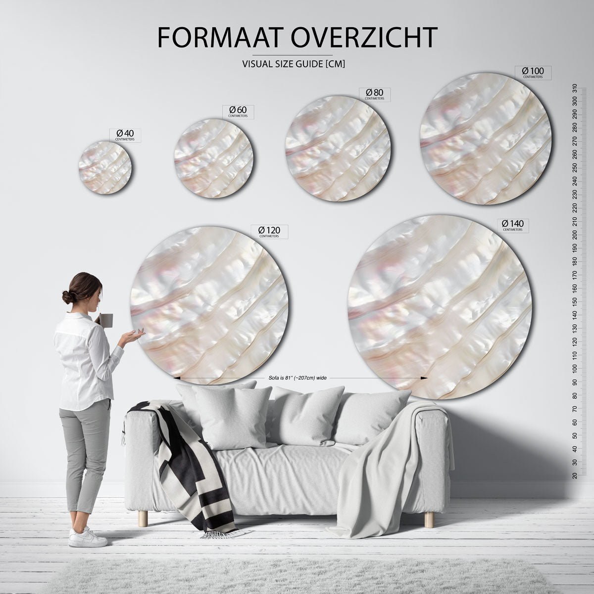 Parelmoer patroon Muurcirkel