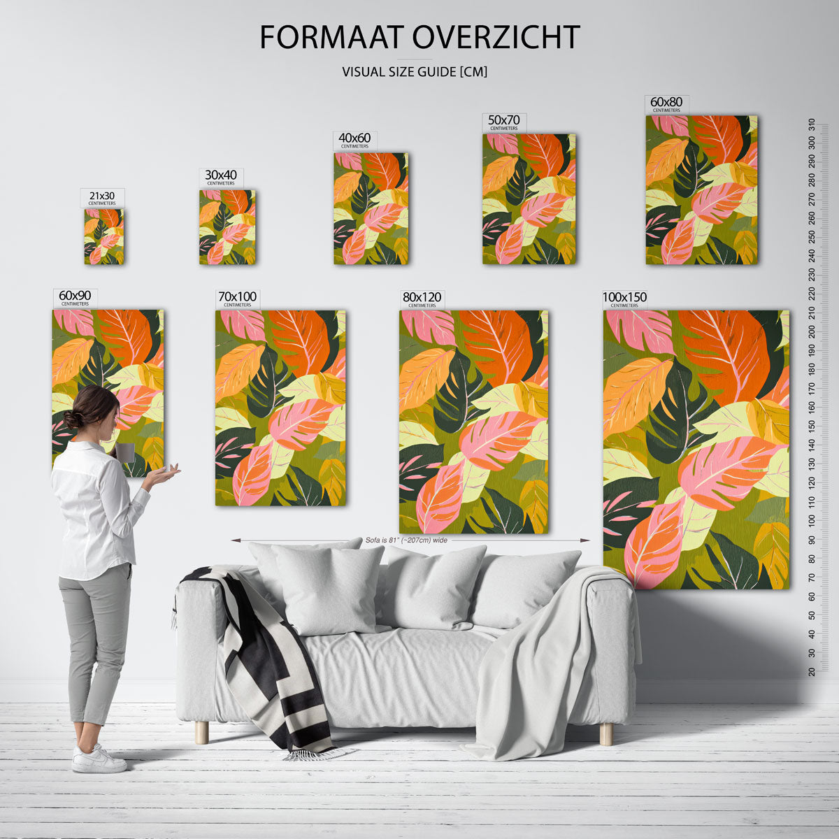 Bladeren in levendige tinten Poster