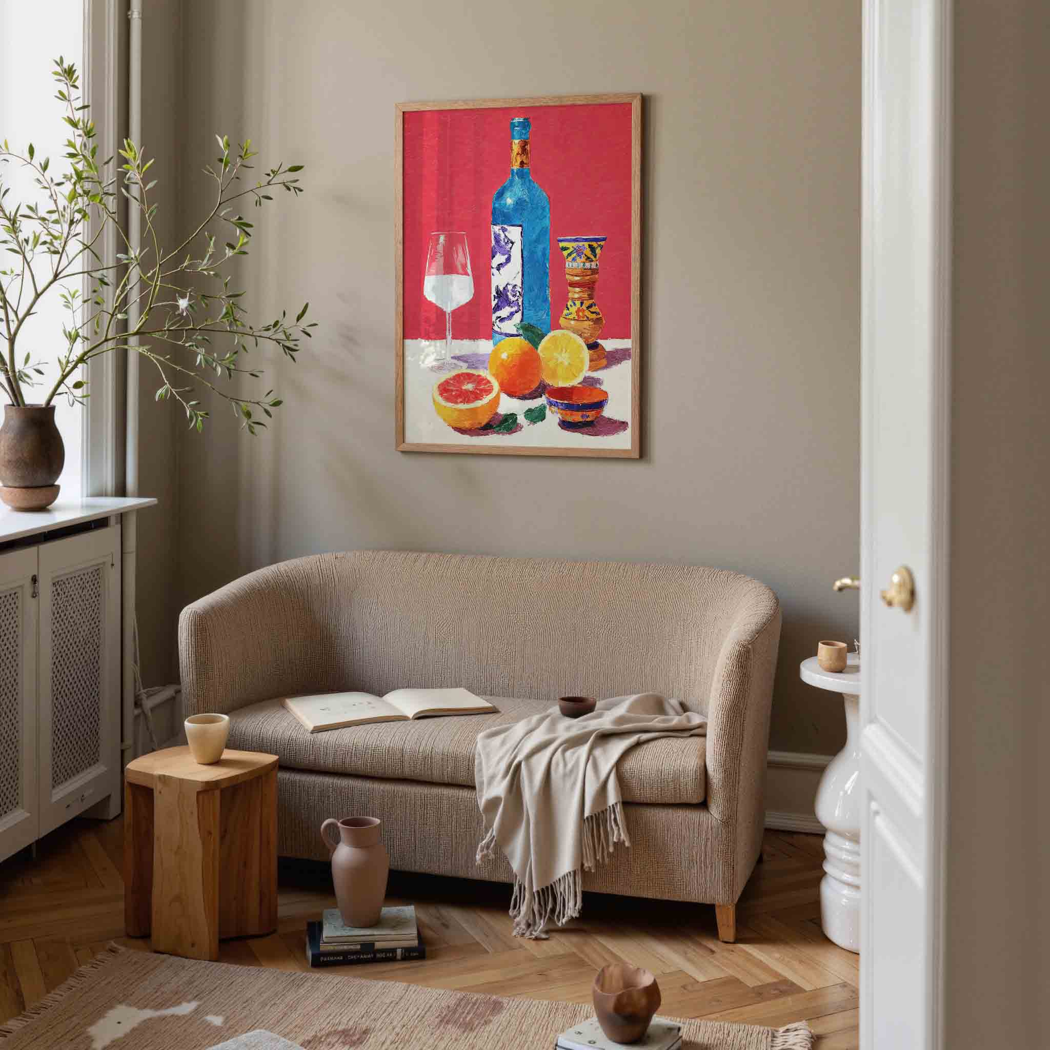 Fles en citrus Poster