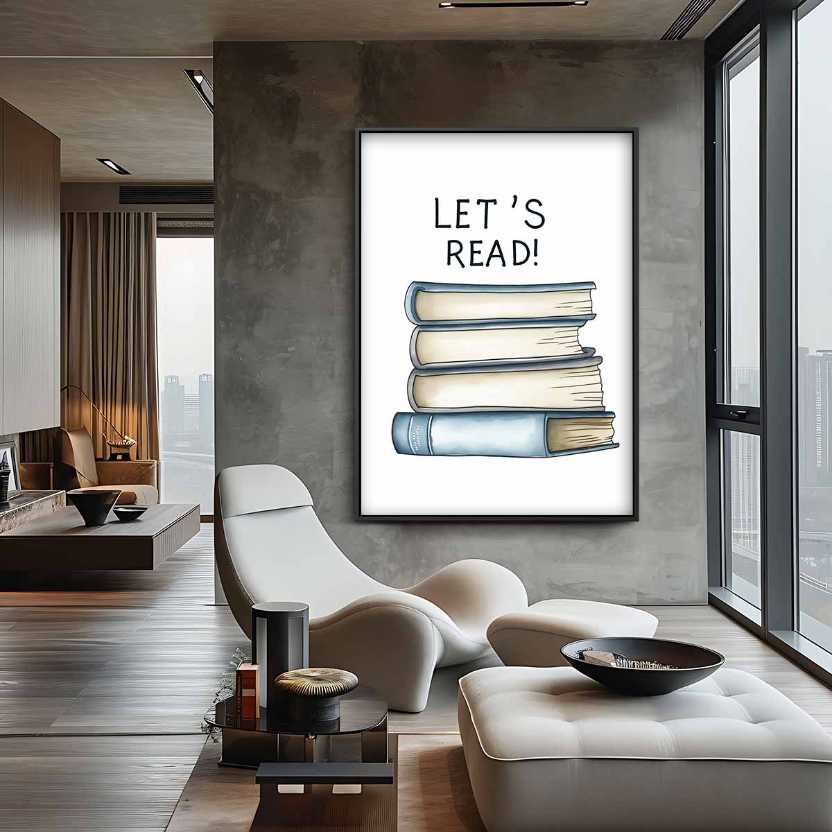 Let's Read Kunstopdruk Kunstwerk-canvas-dibond-plexiglas-wanddecoratie-WallArtistic