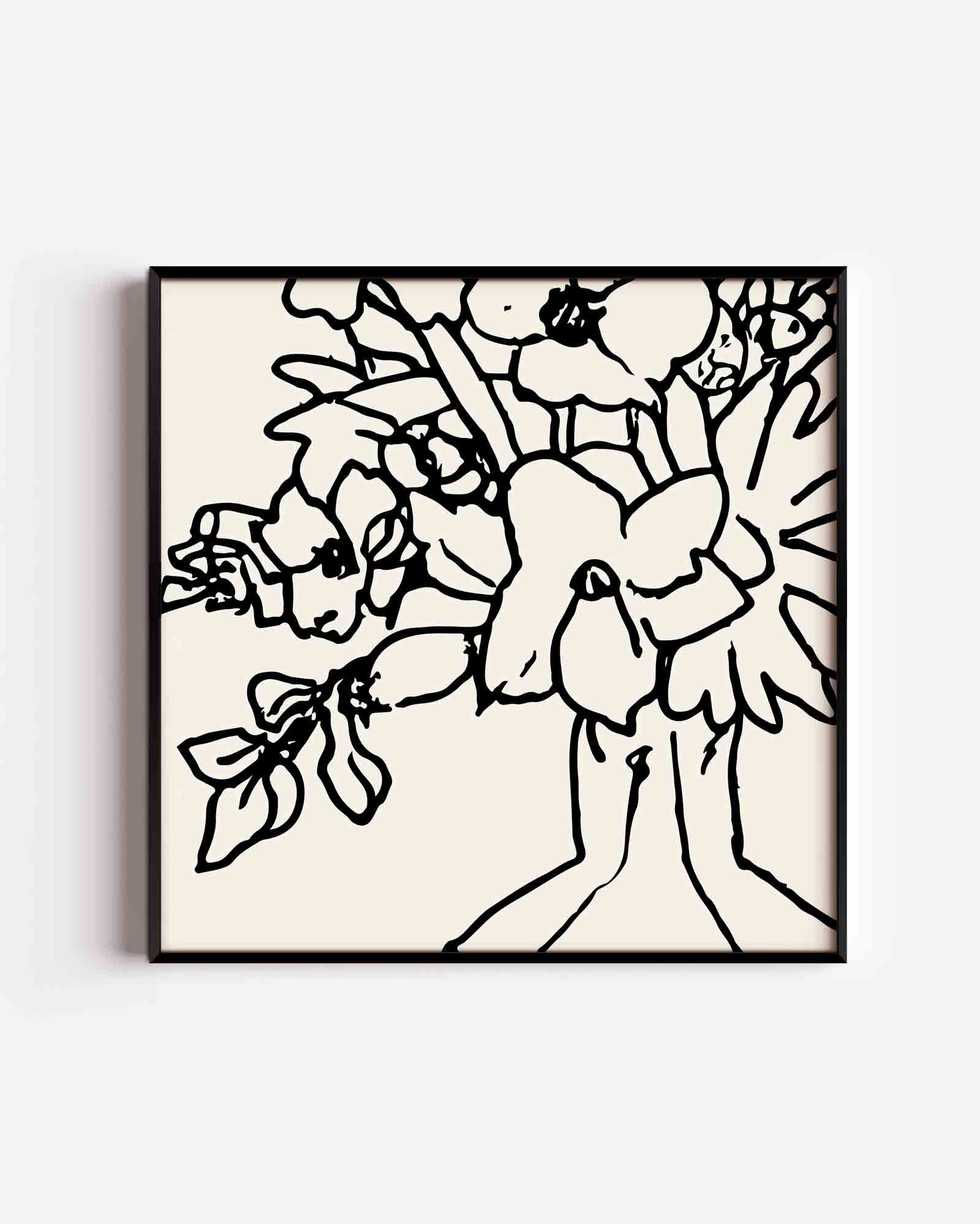 Bloemen in zwart wit Poster