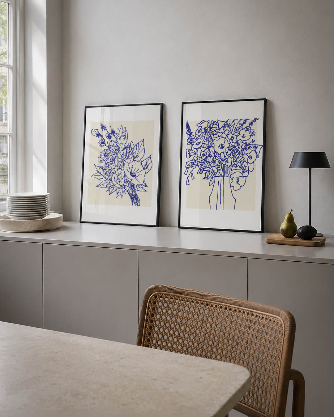 Bloemrijke lijnen Posterset
