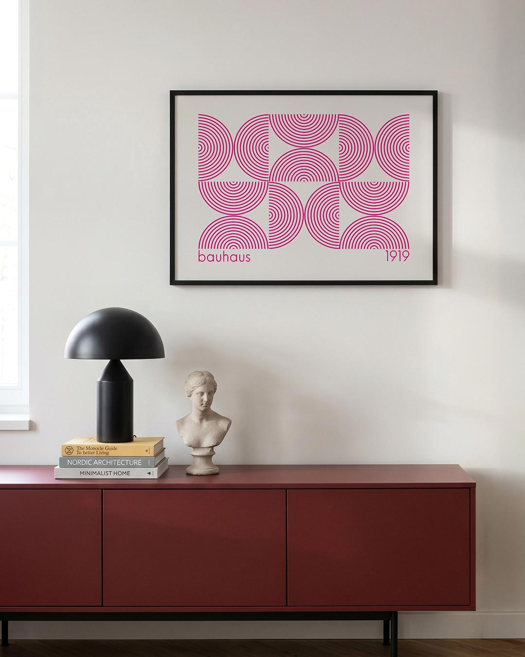 Cirkelpatroon en lijnen Poster