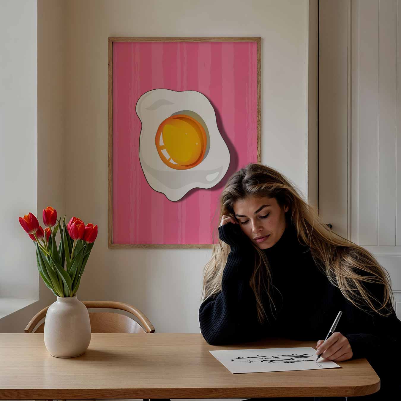 Vrolijke Gebakken Ei Poster-WallArtistic
