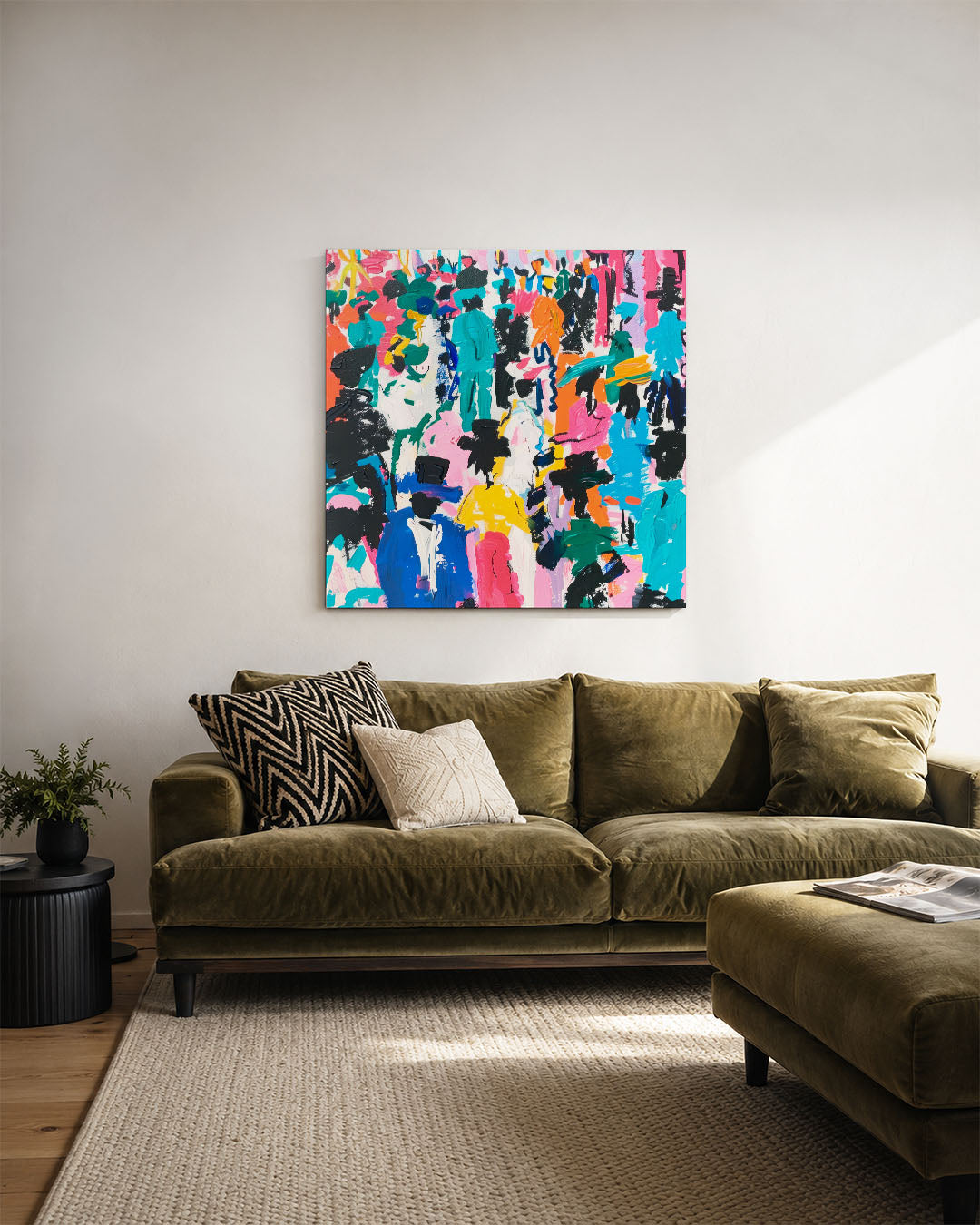 Kleurrijke figuren Kunstwerk