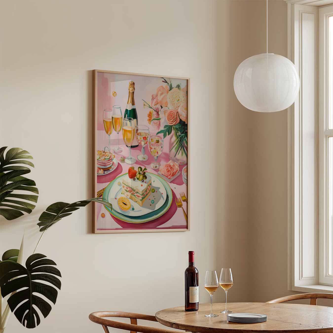 Romantische Brunch Tafereel Poster-WallArtistic