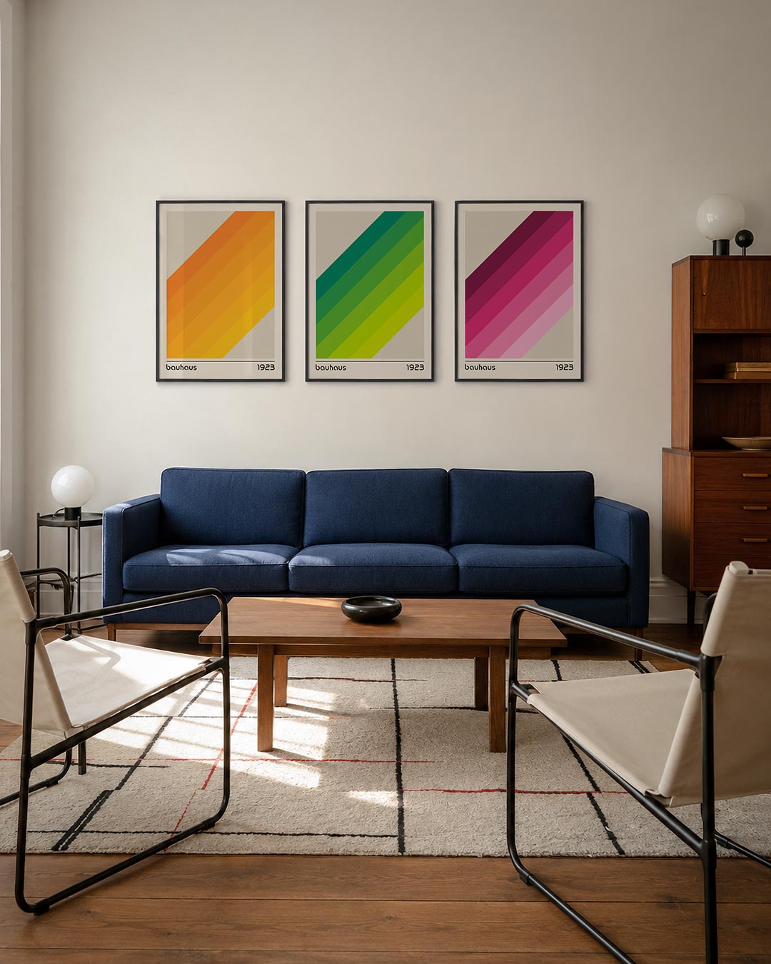 Oranje lijnenspel Posterset