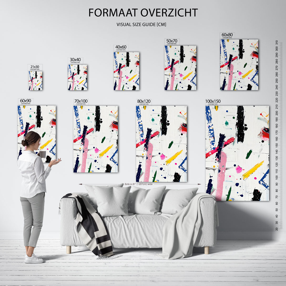 Abstracte strepen en vlekken Poster