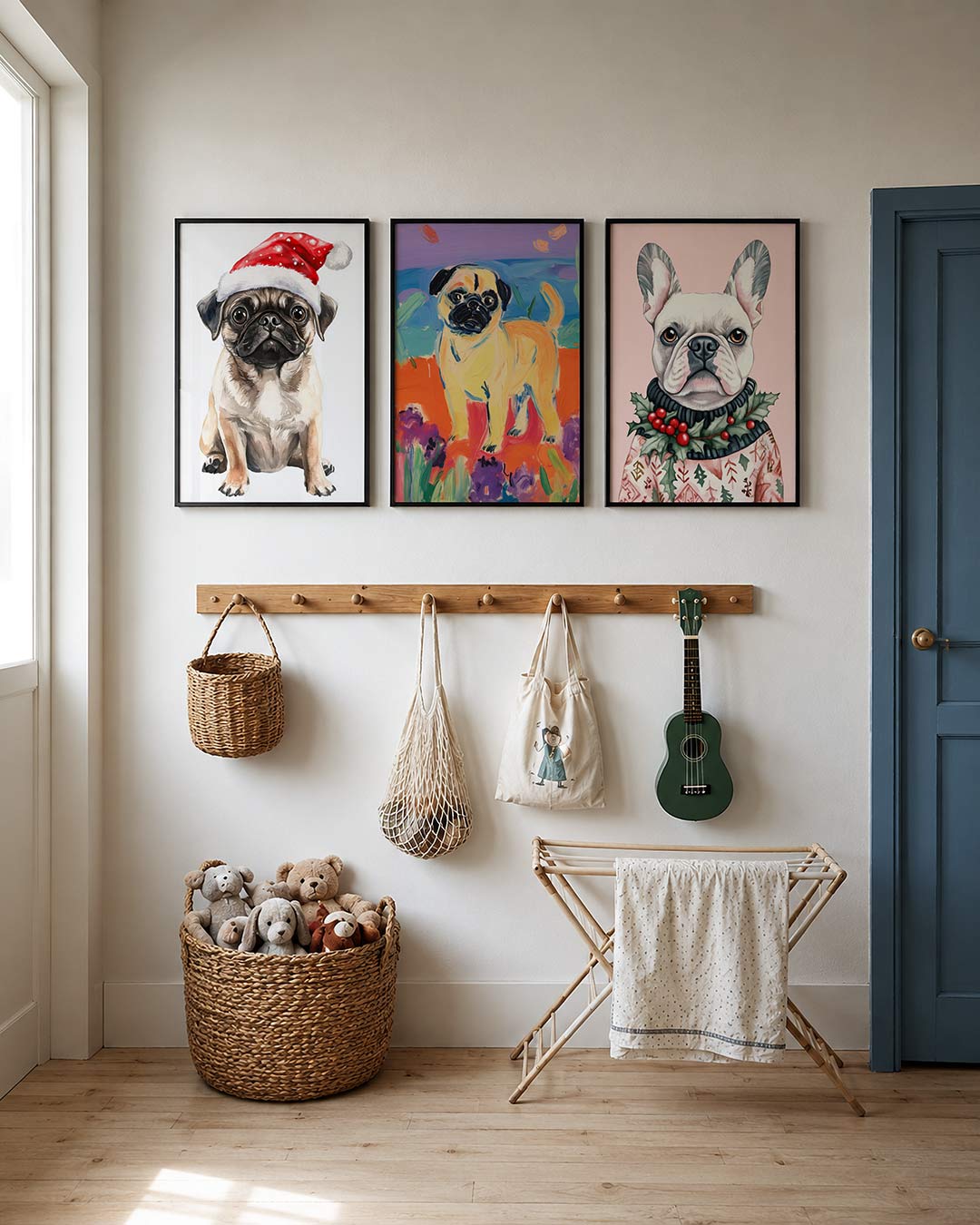 Hond met kersttrui Posterset