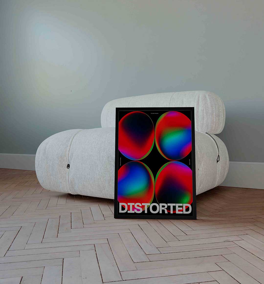 Distorted kleuren Poster
