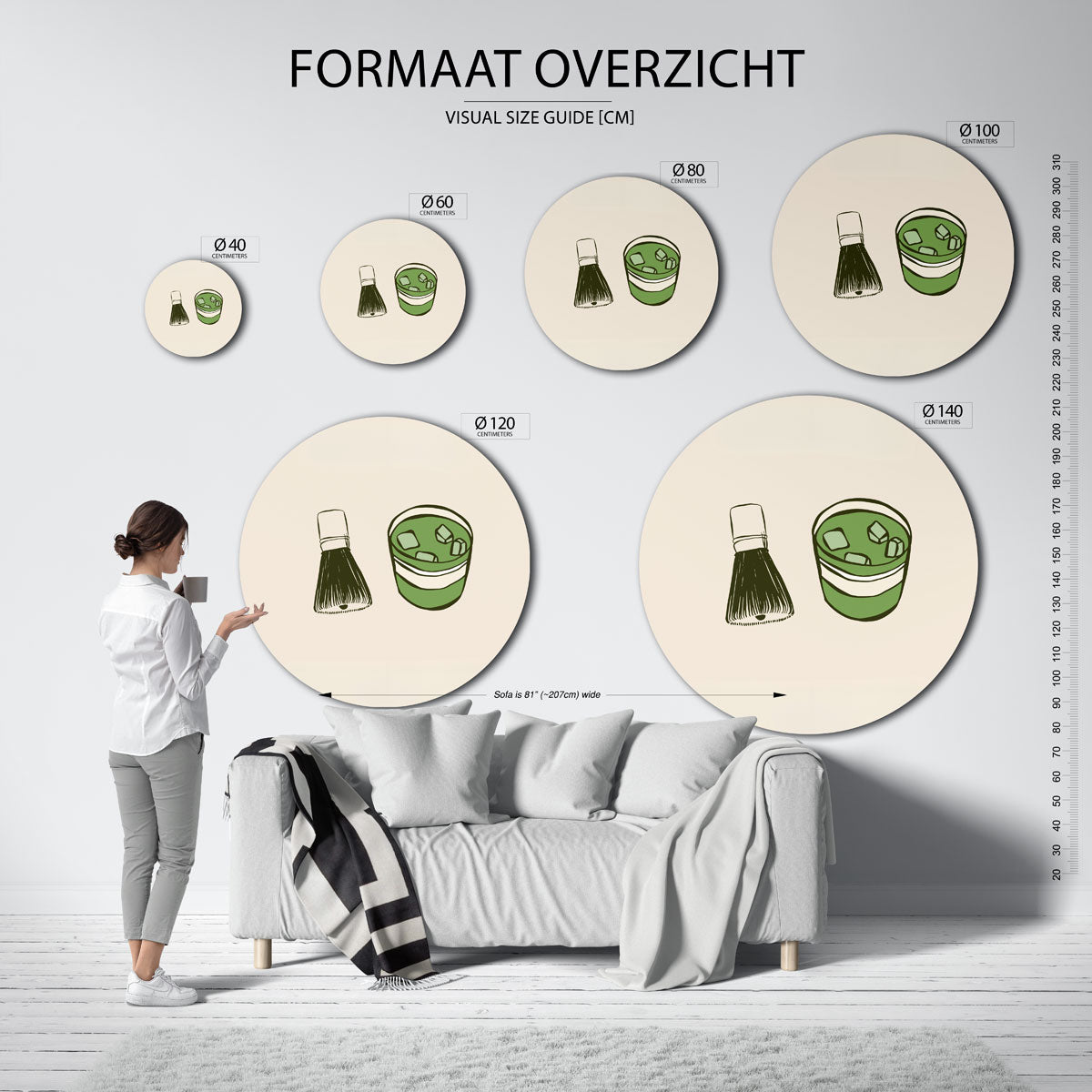 Groene drank en kwast Muurcirkel
