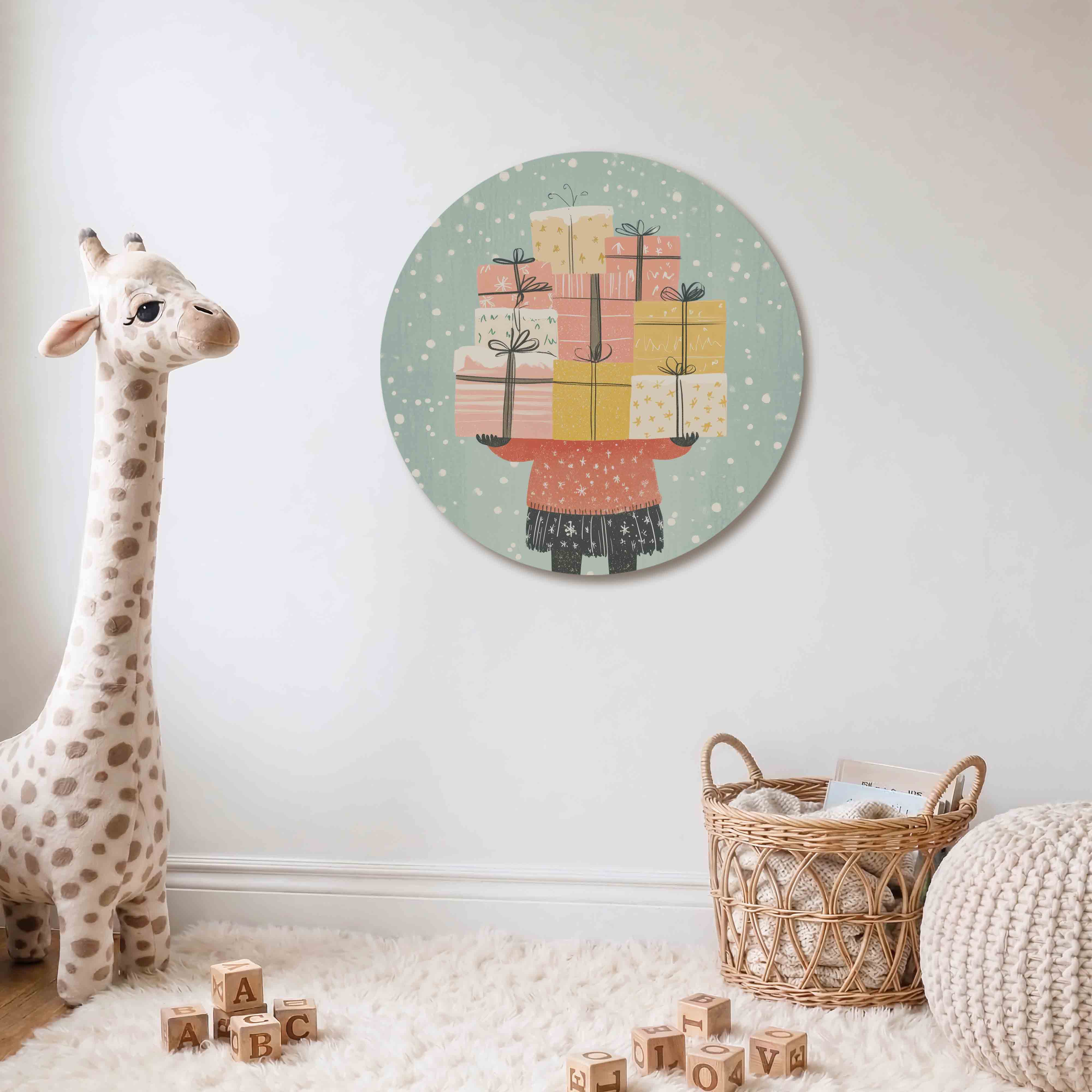 Cadeaus stapelen Muurcirkel