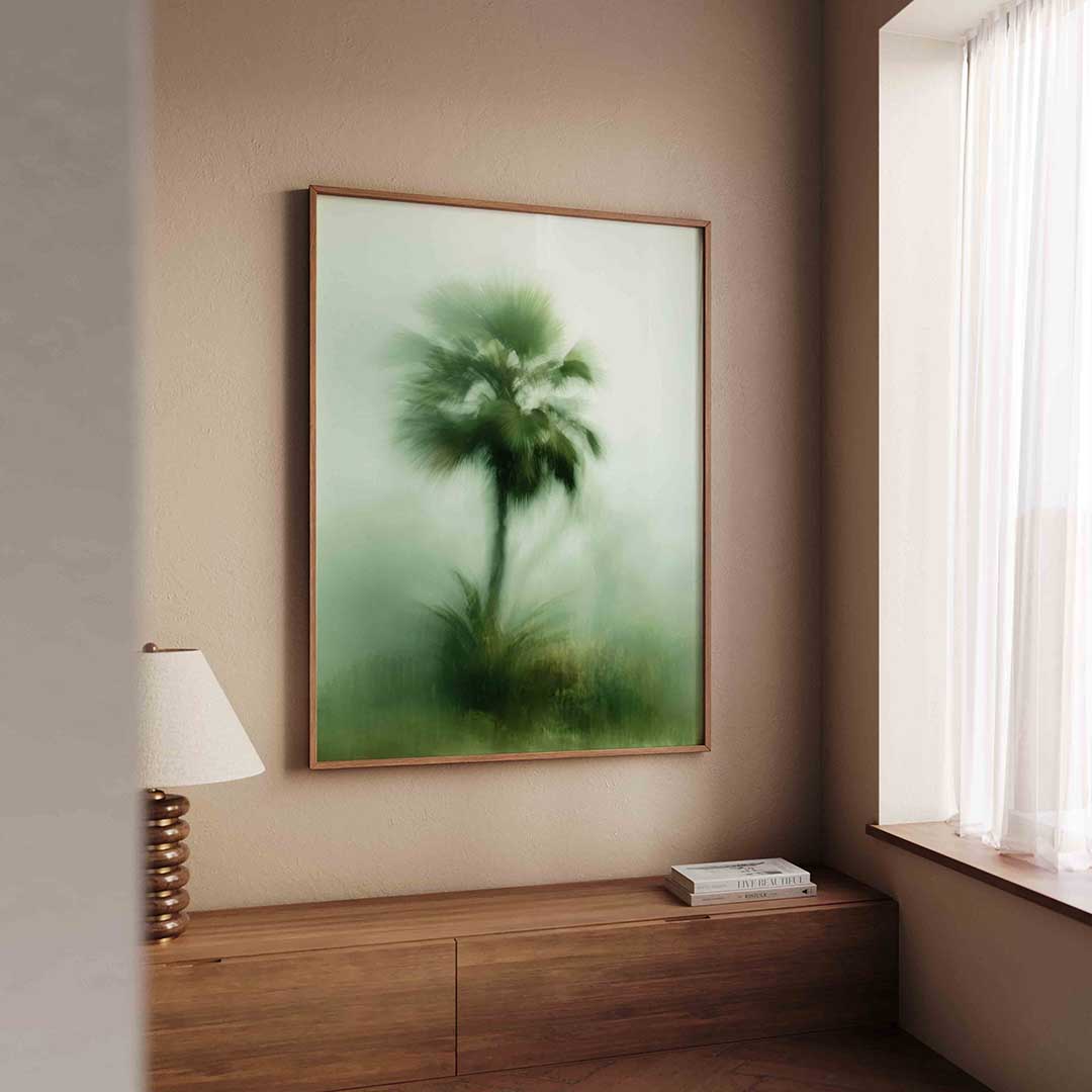 Wazige palmboom Poster